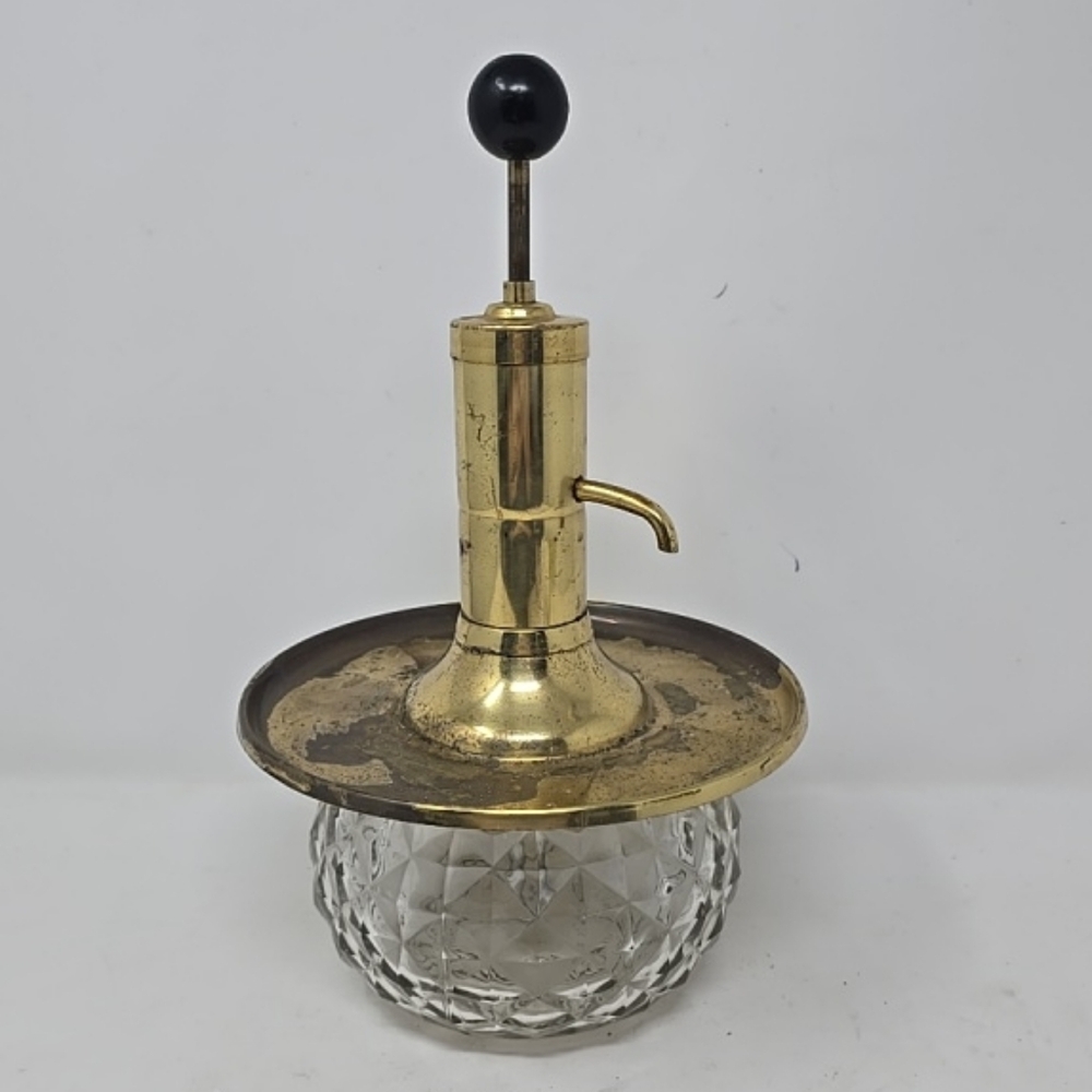 Vtg Park Sherman Springfield 1960 brass crystal merry go round dispenser mancave